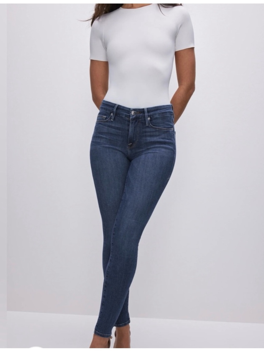 Good American Good Legs Skinny Blue Jeans Size 30